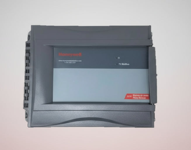 Control panel with screen and branding on a white background