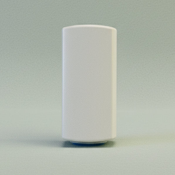 White cylindrical object on a white background