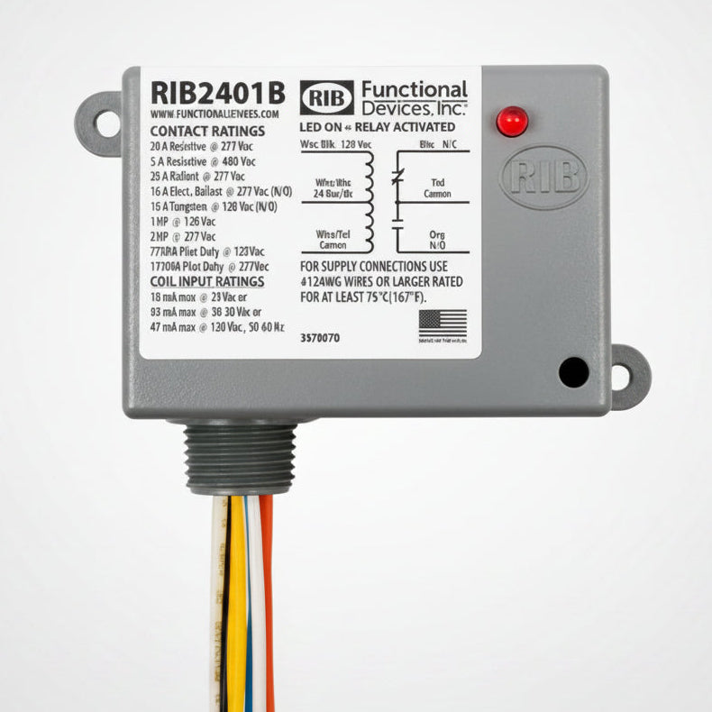 Control device with wiring harness on a white background