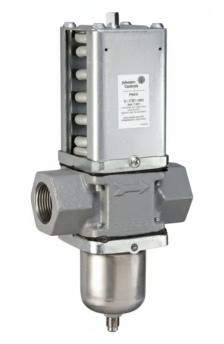 Metallic valve or actuator on a white background