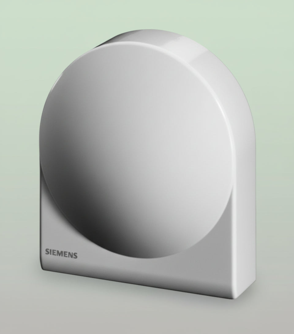 Siemens branded outside air sensor on a light green background
