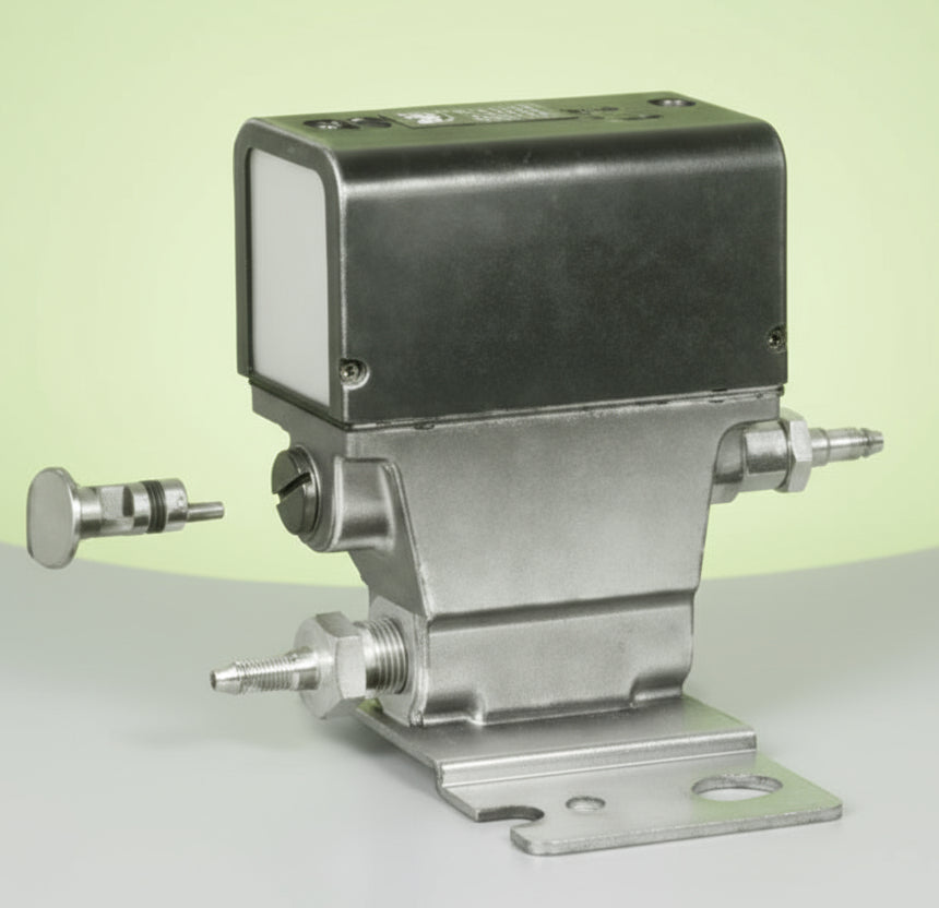 Mechanical component with screws on a white background