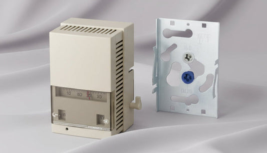 Electrical junction box with mounting bracket on a white background
