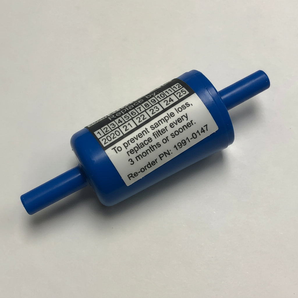 Blue filter on a white background