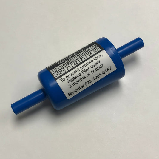 Blue filter on a white background