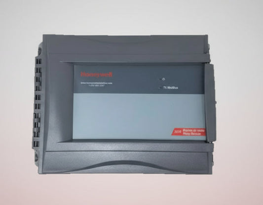 Control panel with screen and branding on a white background