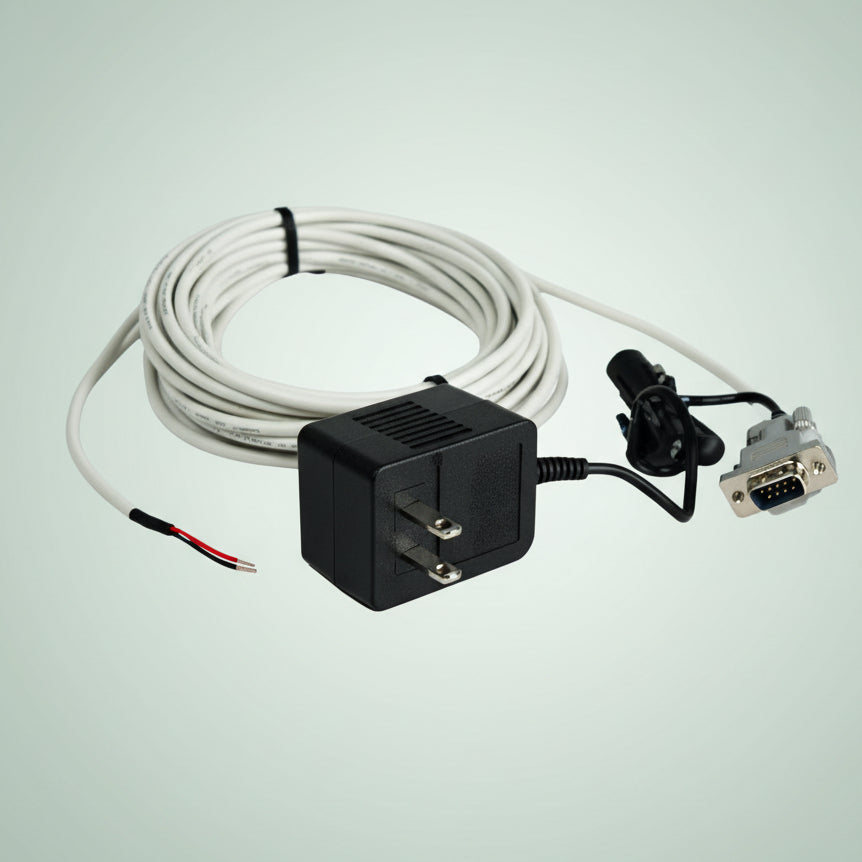 Electrical cable with connectors on a white background
