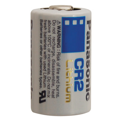 Panasonic lithium battery CR2 on a white background