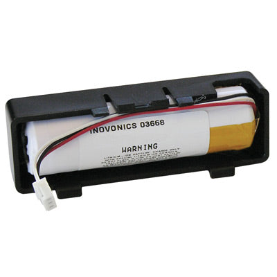 Battery pack with 'Inovonics' branding on a white background