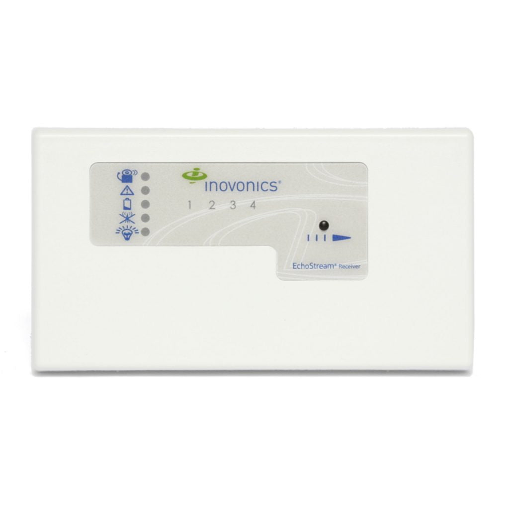 Inovonics electronic device on a white background