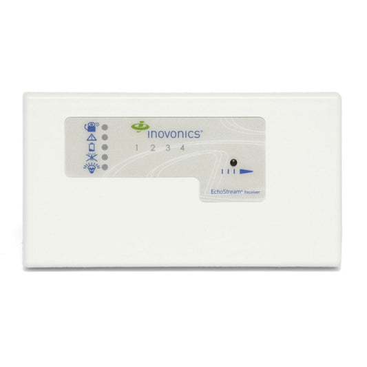 Inovonics electronic device on a white background