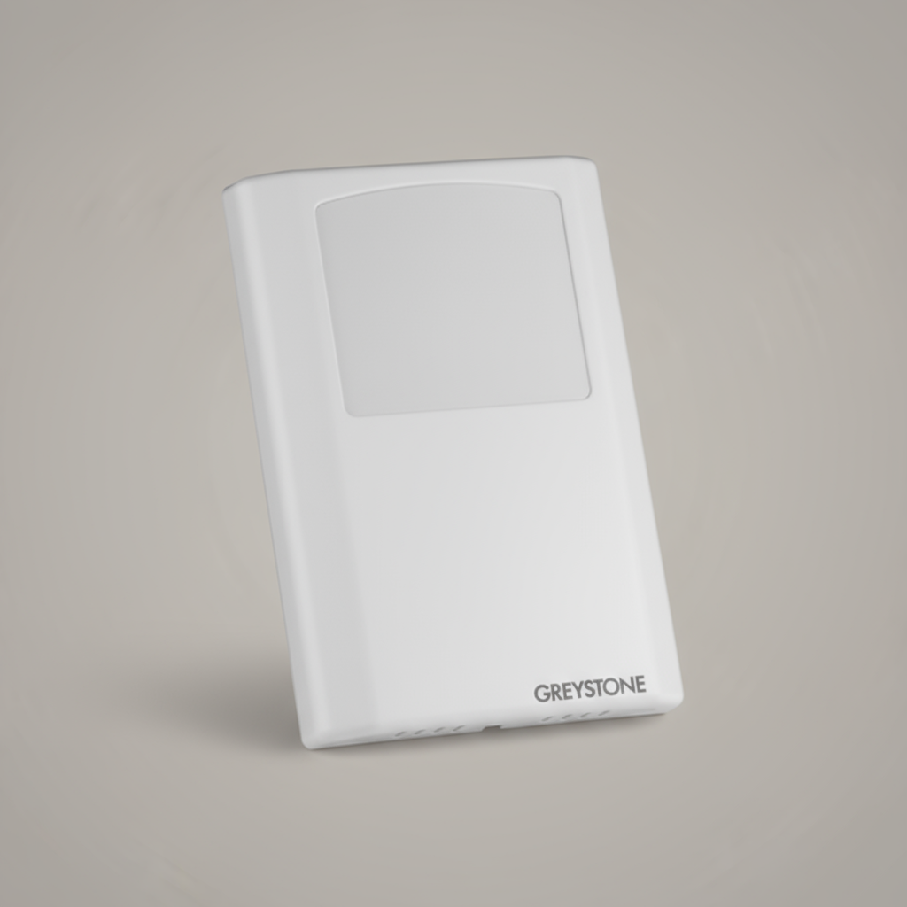 White electronic device with 'GREYSTONE' branding on a gray background