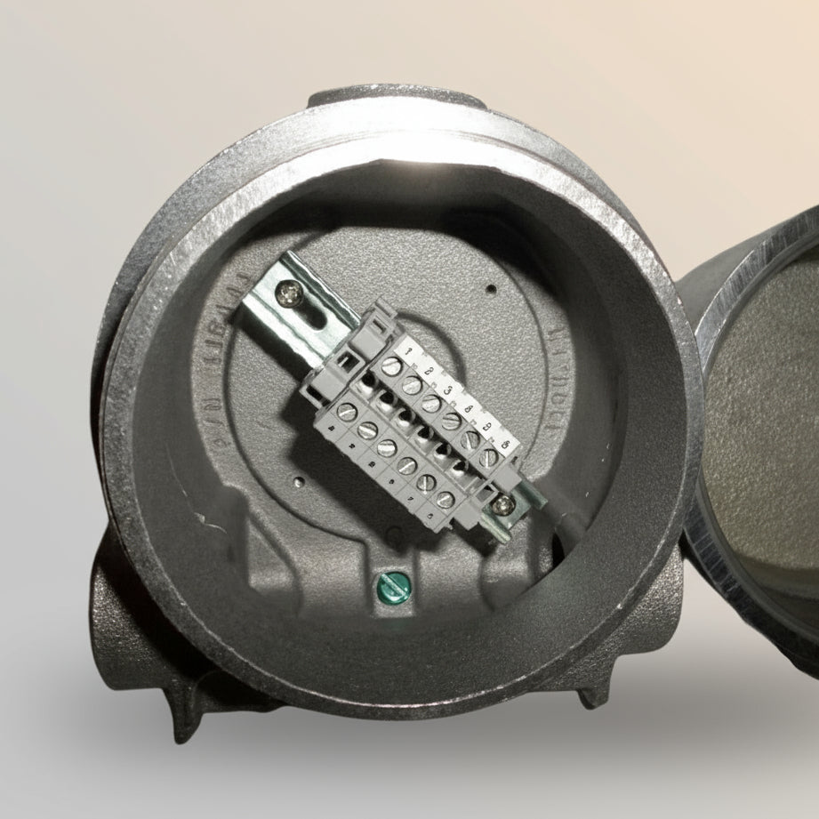 driver unit with a silver 6 terminal junction box on a white background