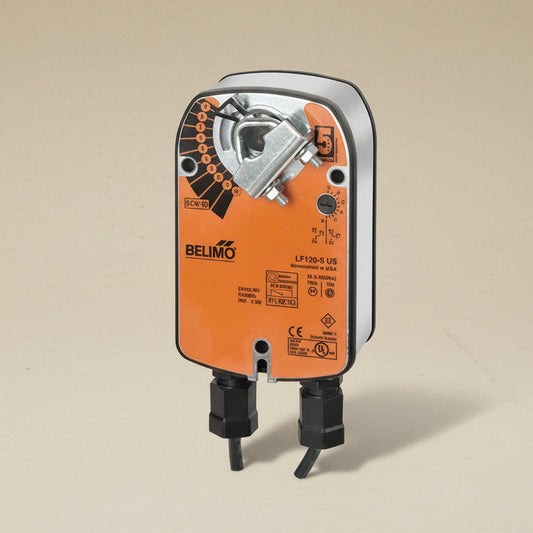 Orange and black electrical device with BELIMO branding on a white background