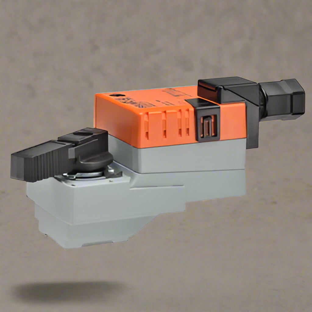 Belimo electical damper actuator on a grey background