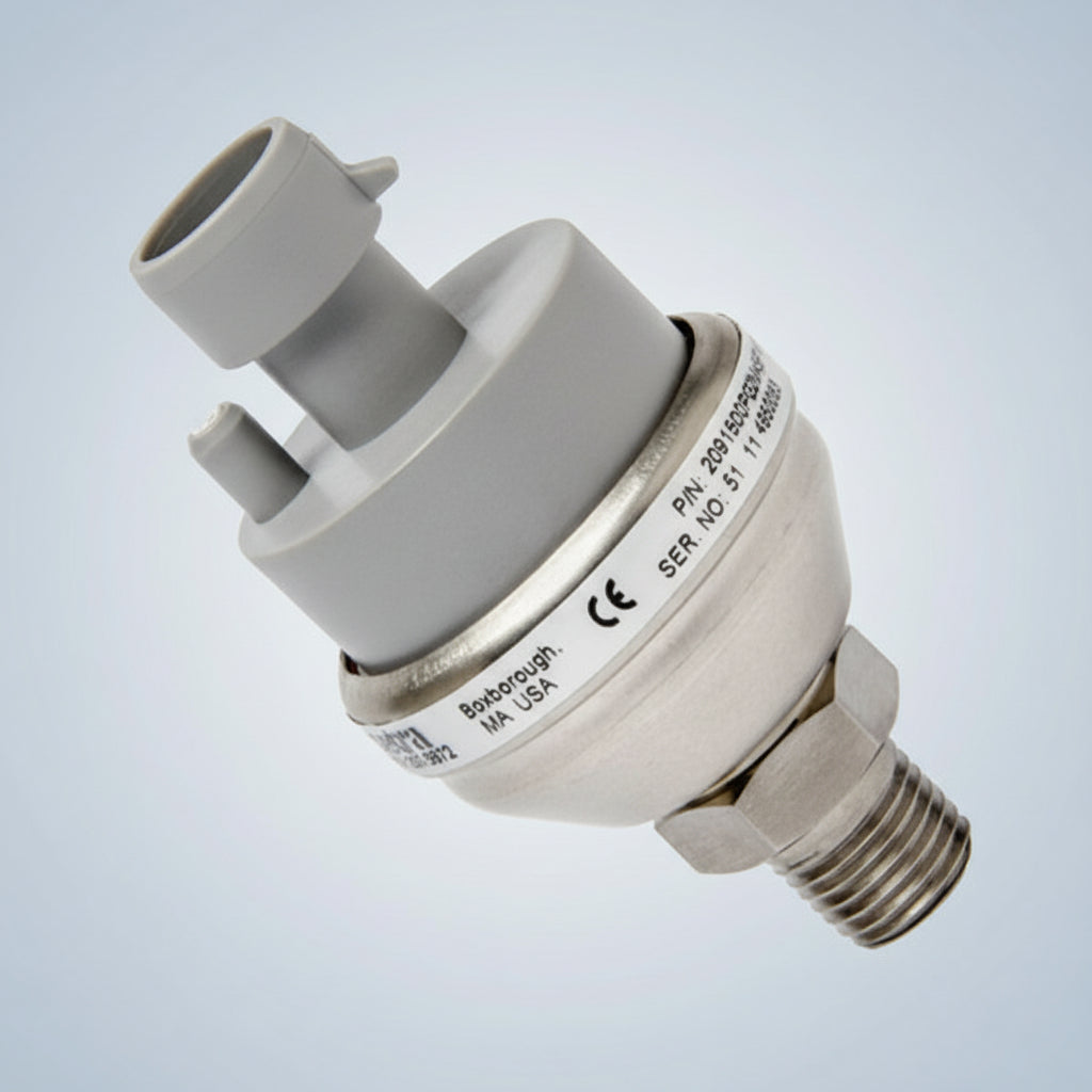 Mechanical component with visible branding and specifications on a white background