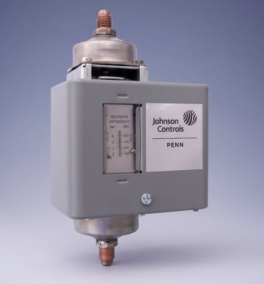 Johnson Controls mechanical pressure switch on a white background