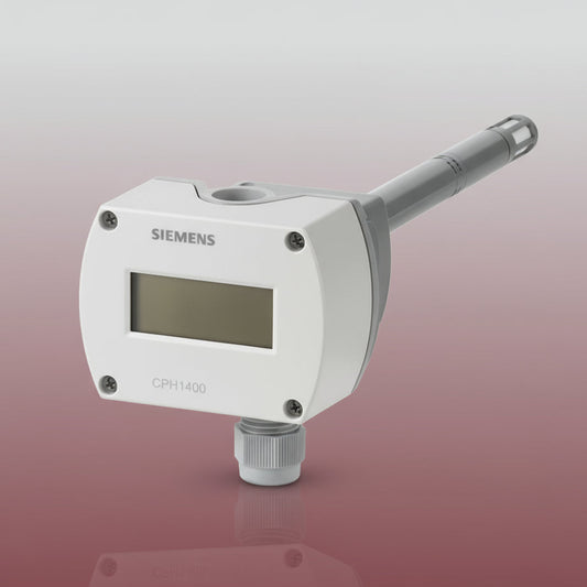 Siemens digital indoor air quality duct meter on a white background
