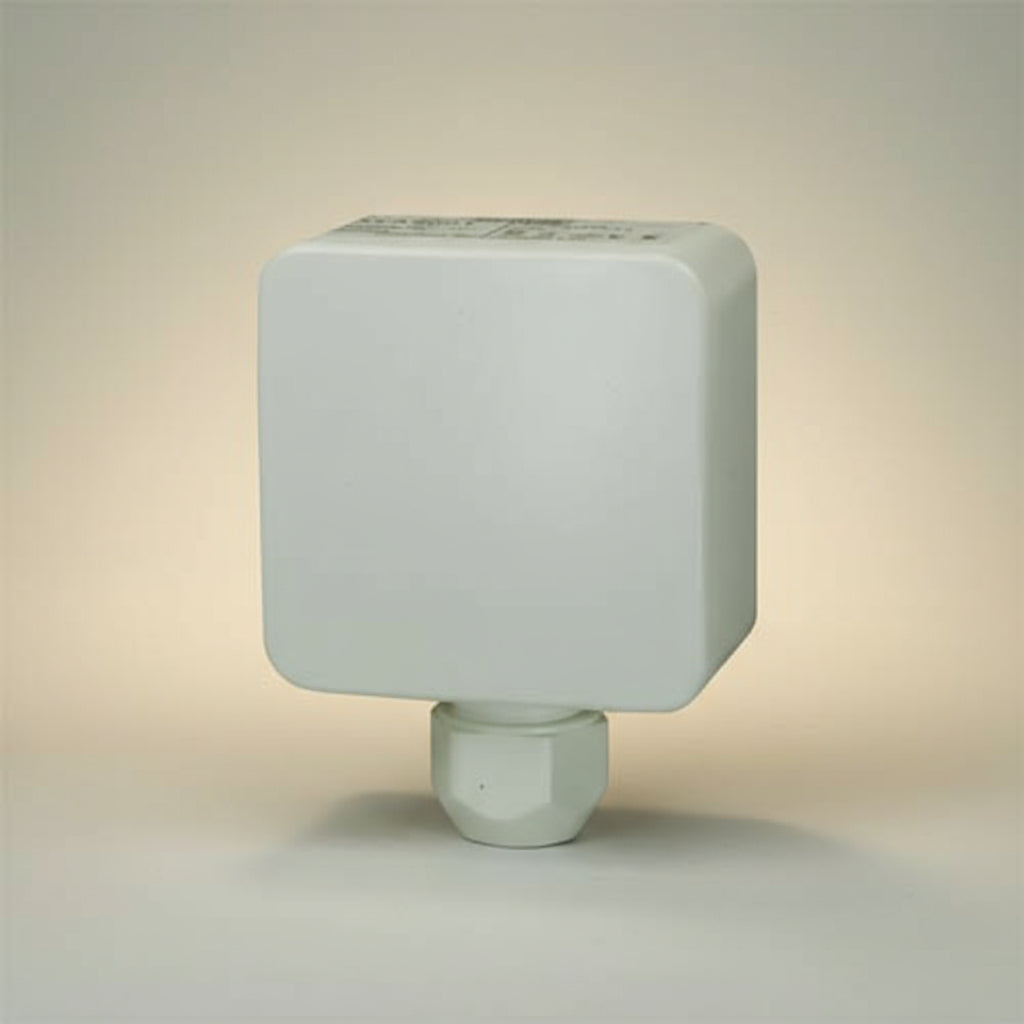 white plastic monitor with bottom npt connector, without lcd on white background
