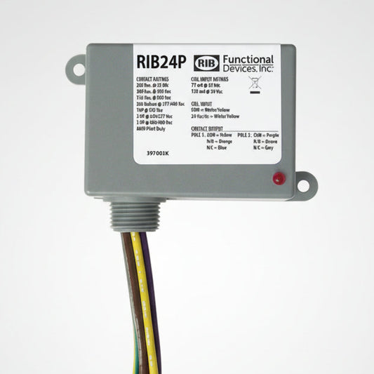 RIB24P electronic component with wiring on a white background