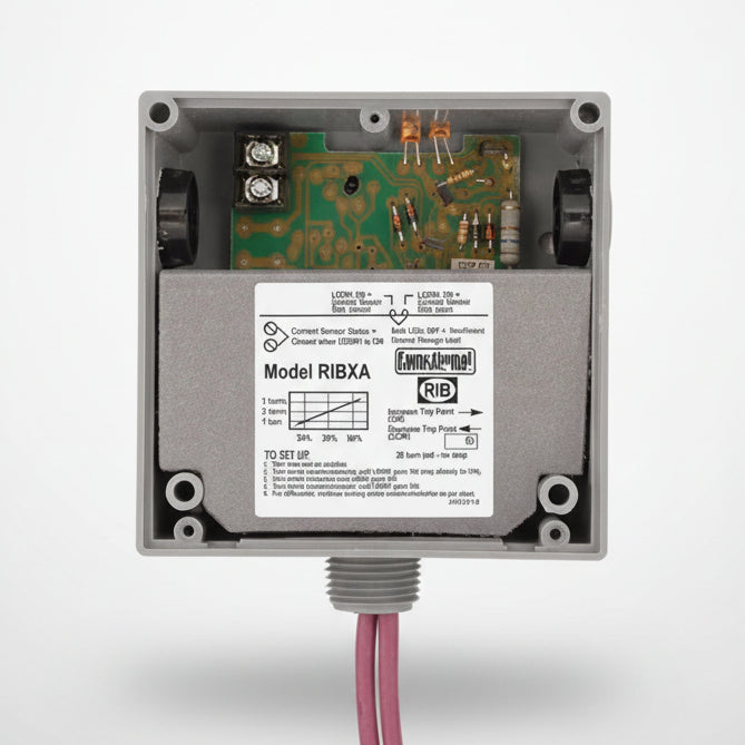 Electronic control box with wiring on a white background