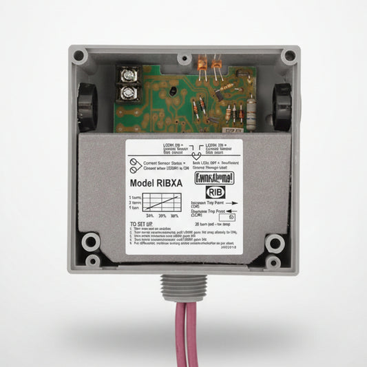 Electronic control box with wiring on a white background