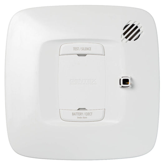 White smoke detector with buttons