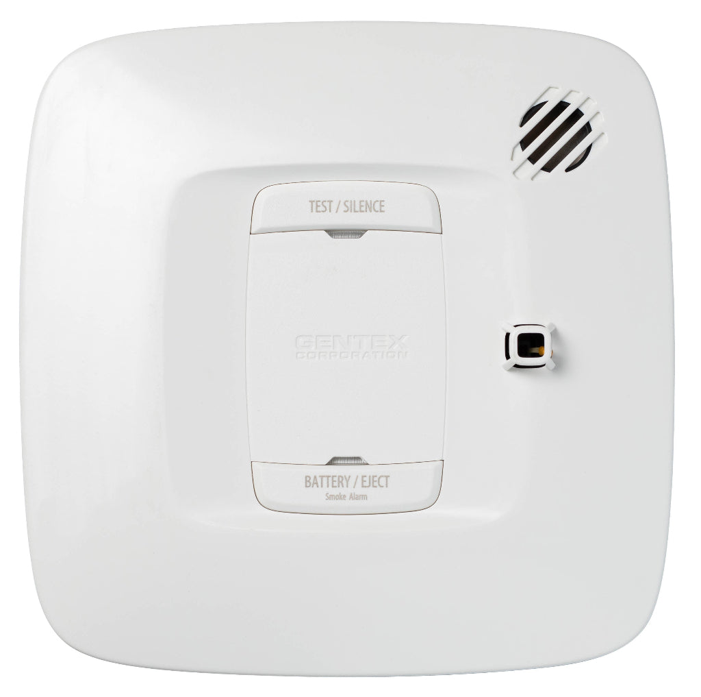 White smoke detector with buttons