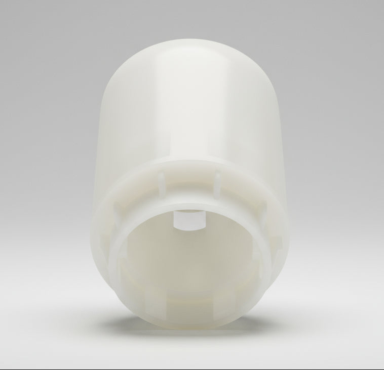 White plastic cover on a white background