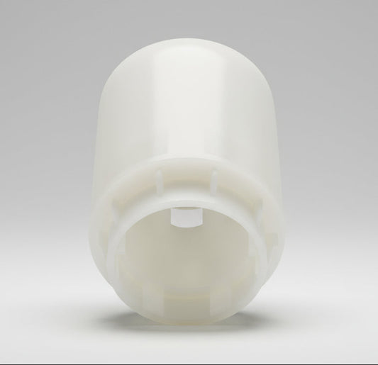 White plastic cover on a white background
