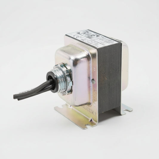 Electrical transformer on a gray-white background