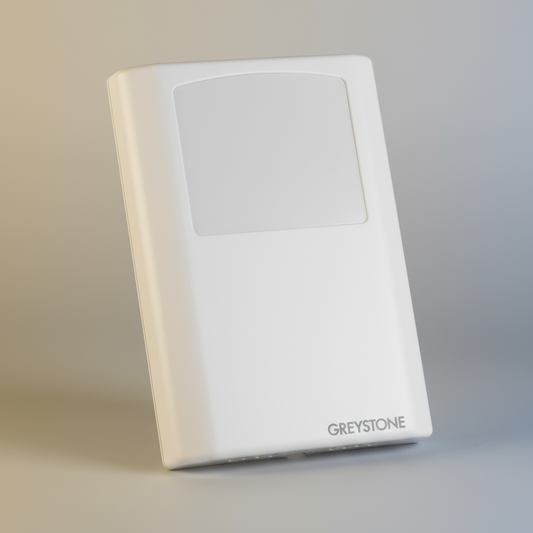 White electronic device with 'GREYSTONE' branding on a gradient background