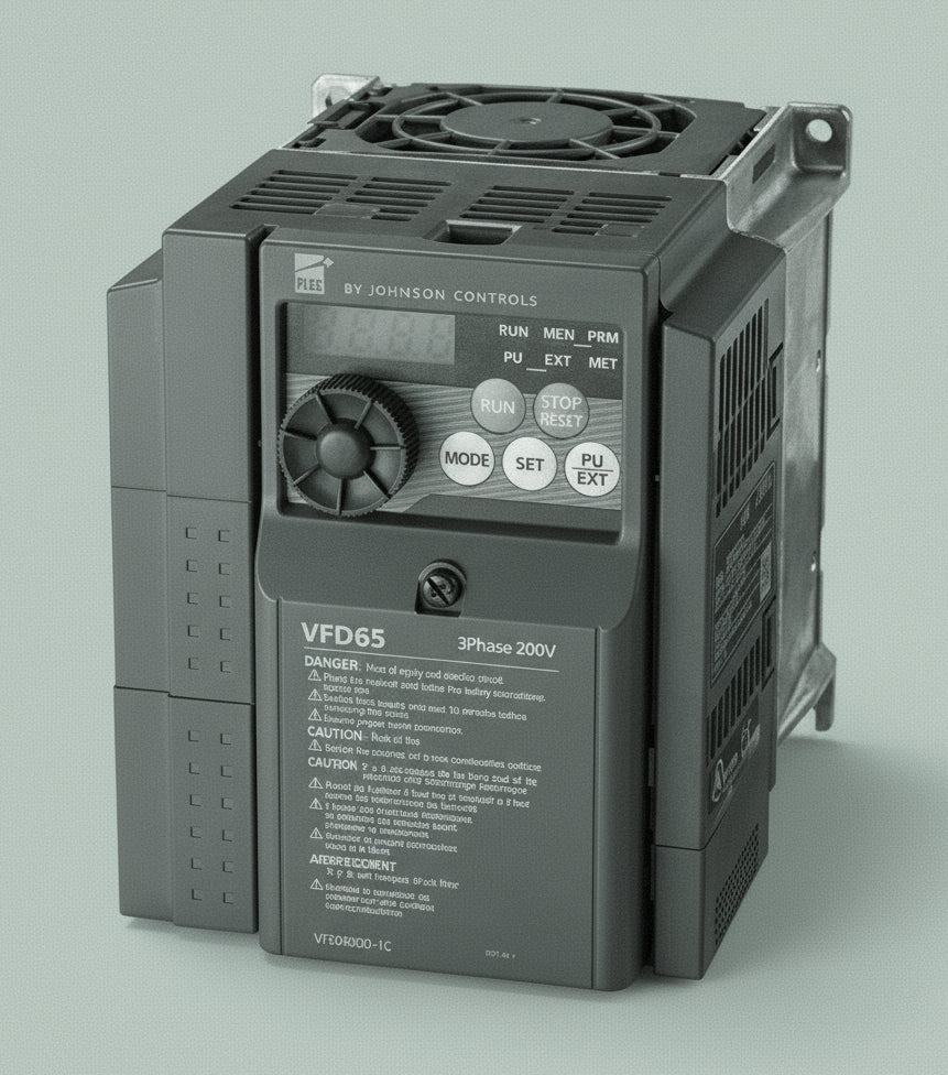 Johnson Controls VFD68 frequency inverter on a white background