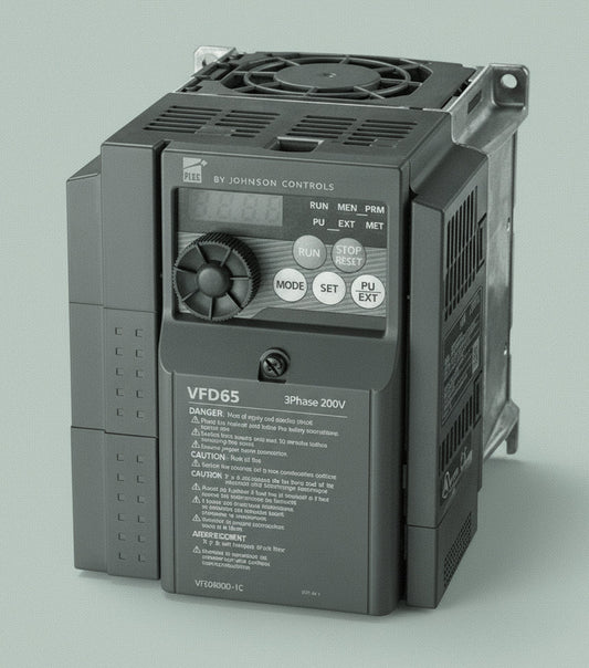 Johnson Controls VFD68 frequency inverter on a white background