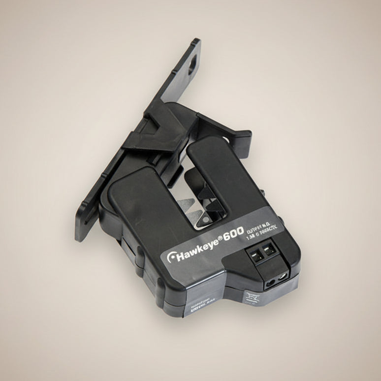 Black Hawkeye-branded current device on a white background