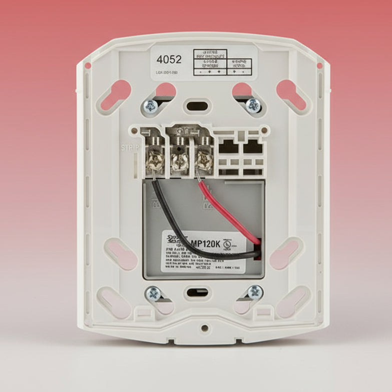 Electrical wall plate with wiring on a white background