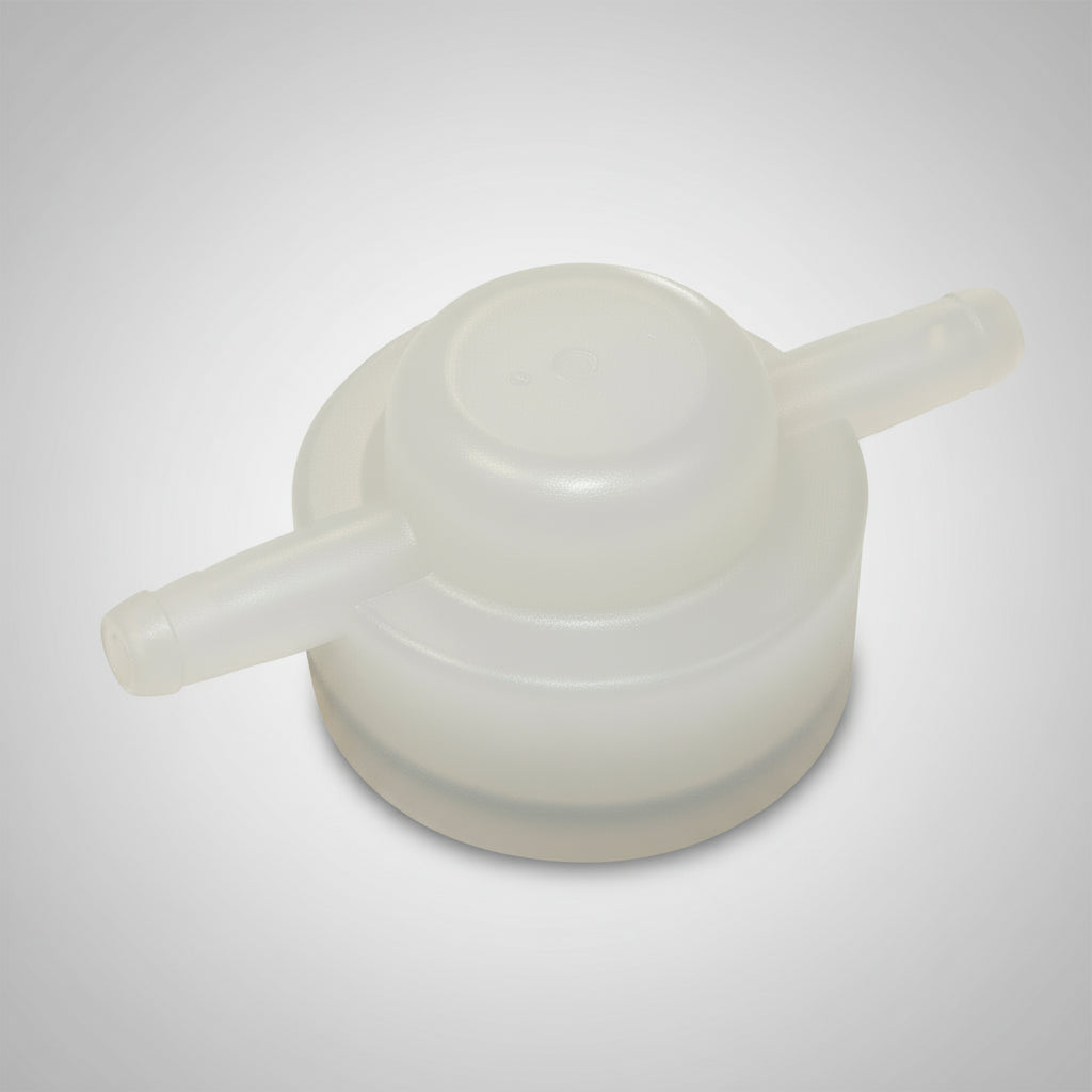 White plastic calibration cap on a white background