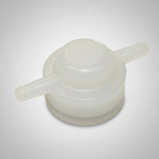 White plastic calibration cap on a white background